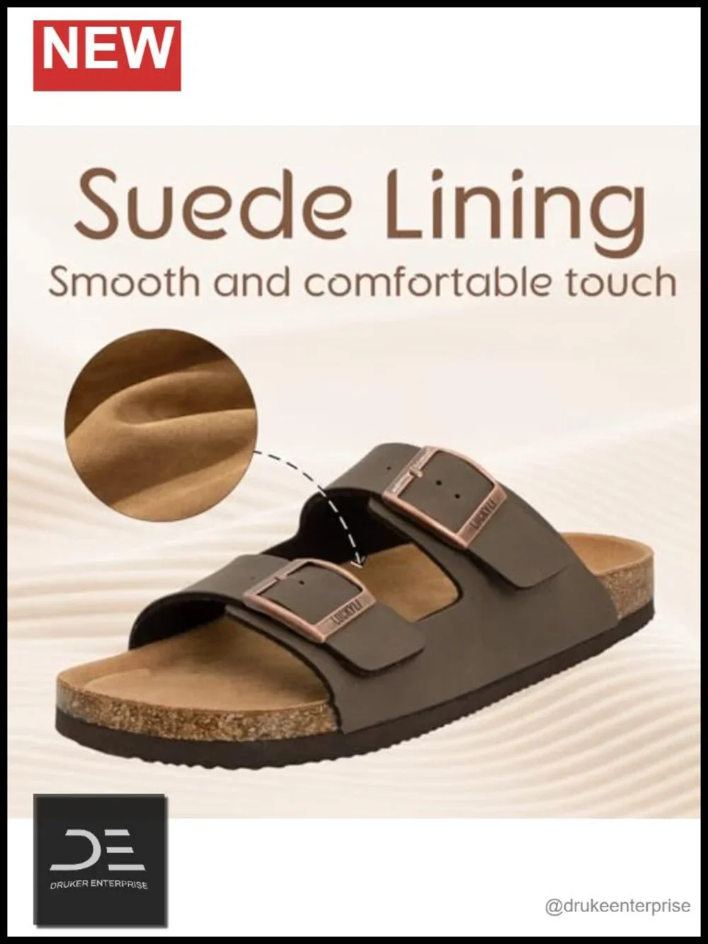 Kids Cork Footbed Slide Sandals with Memory Foam Adjustable Straps